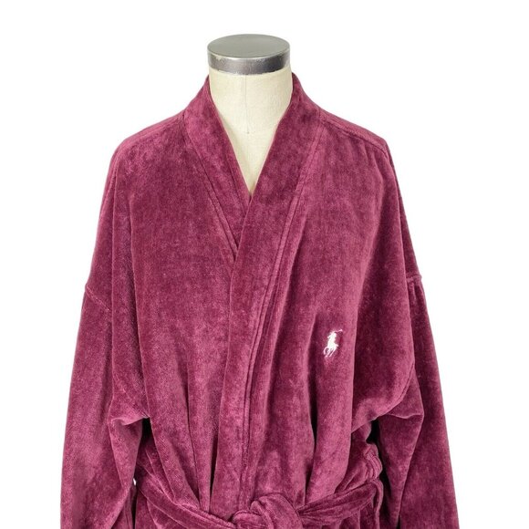 Polo by Ralph Lauren Burgundy Robe - Picture 2 of 8